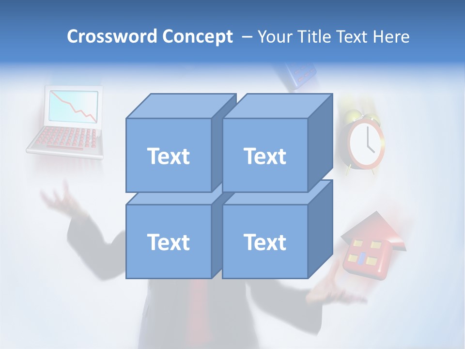 A Woman Is Holding A Laptop And A House PowerPoint Template