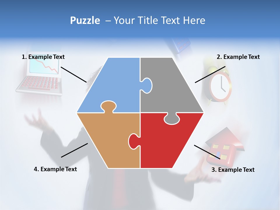 A Woman Is Holding A Laptop And A House PowerPoint Template