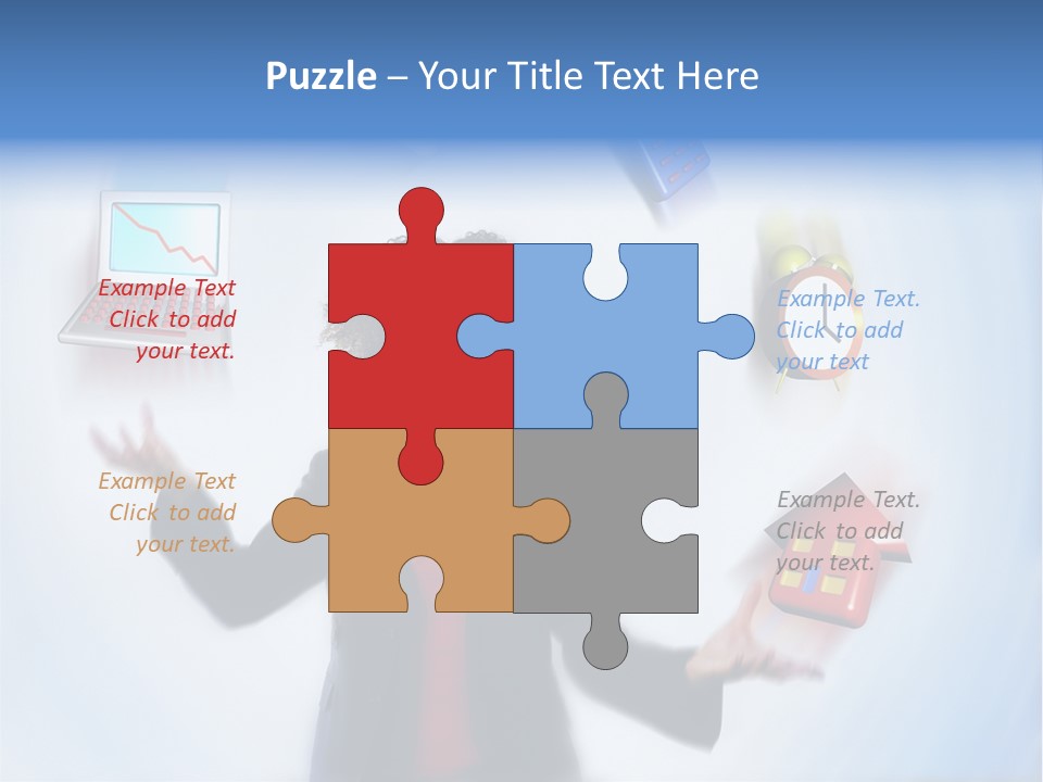 A Woman Is Holding A Laptop And A House PowerPoint Template