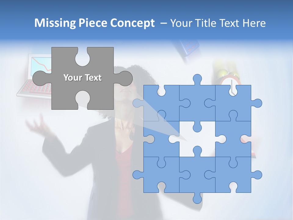 A Woman Is Holding A Laptop And A House PowerPoint Template