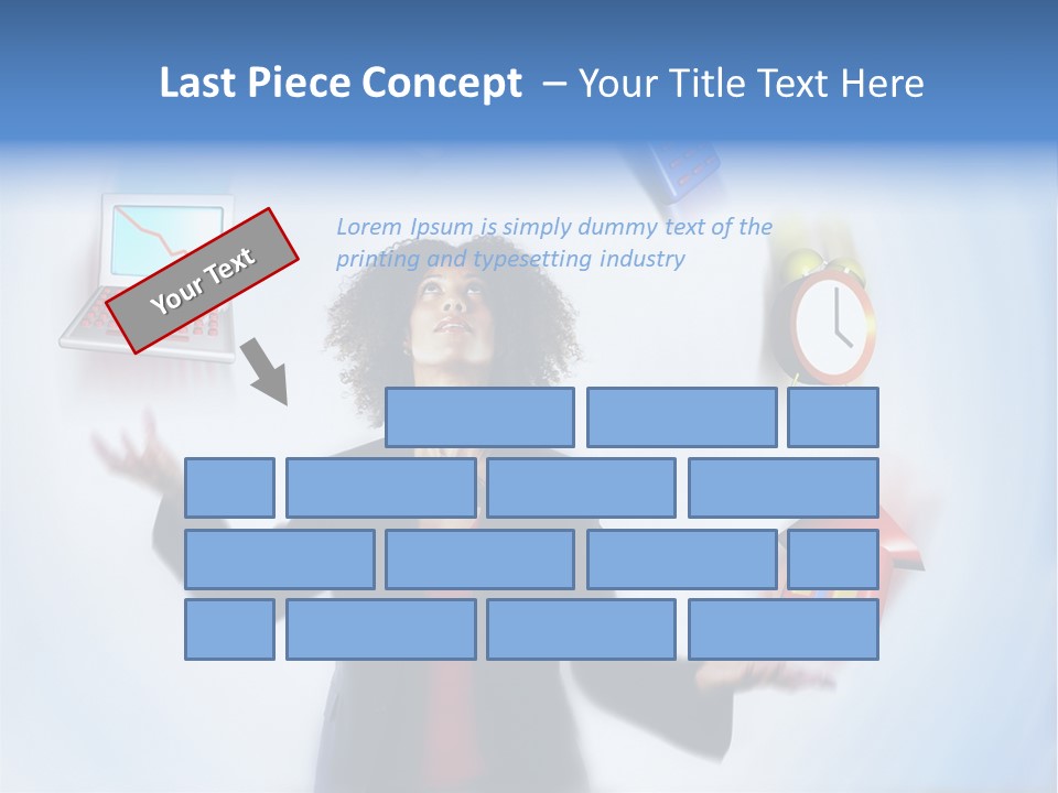 A Woman Is Holding A Laptop And A House PowerPoint Template