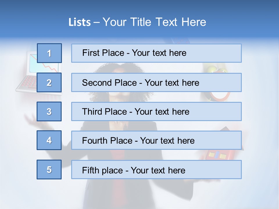 A Woman Is Holding A Laptop And A House PowerPoint Template