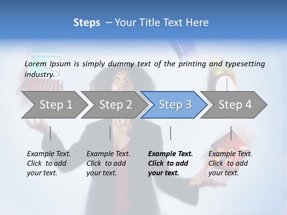 A Woman Is Holding A Laptop And A House PowerPoint Template