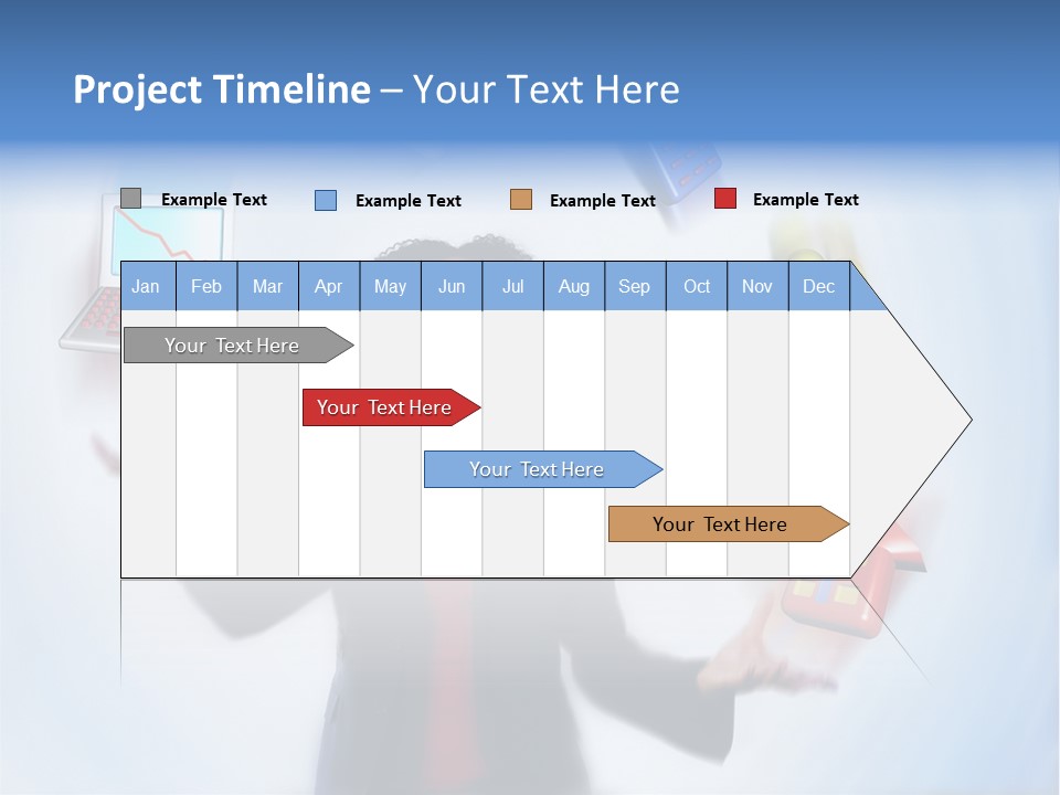 A Woman Is Holding A Laptop And A House PowerPoint Template