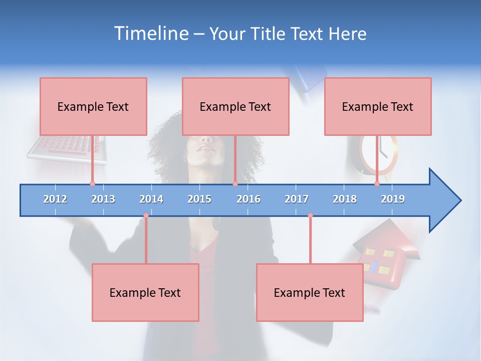 A Woman Is Holding A Laptop And A House PowerPoint Template