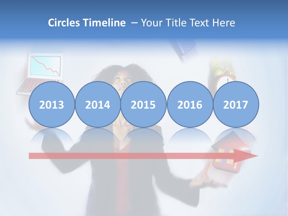 A Woman Is Holding A Laptop And A House PowerPoint Template