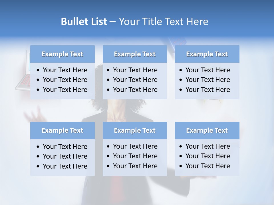 A Woman Is Holding A Laptop And A House PowerPoint Template