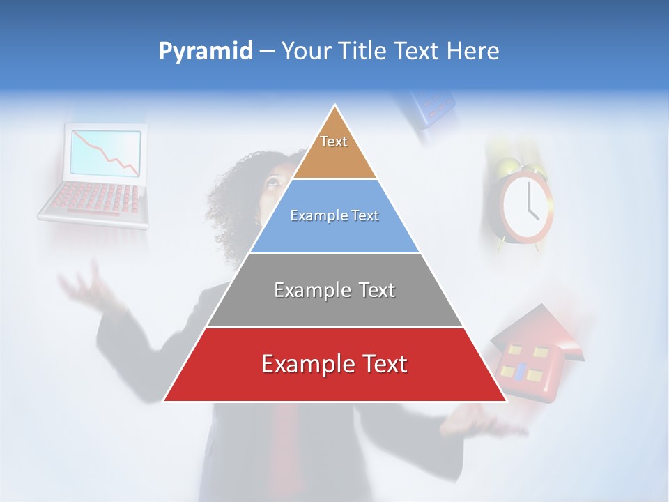 A Woman Is Holding A Laptop And A House PowerPoint Template