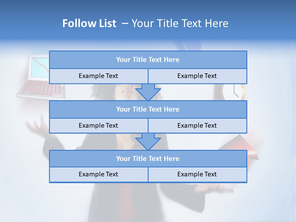 A Woman Is Holding A Laptop And A House PowerPoint Template