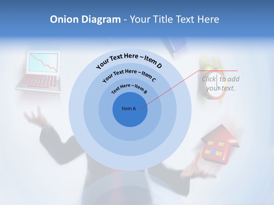 A Woman Is Holding A Laptop And A House PowerPoint Template