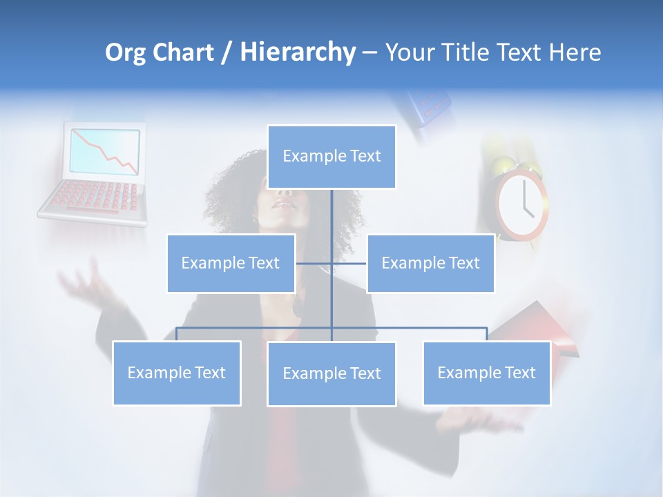 A Woman Is Holding A Laptop And A House PowerPoint Template