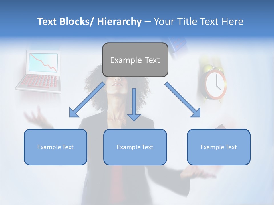 A Woman Is Holding A Laptop And A House PowerPoint Template