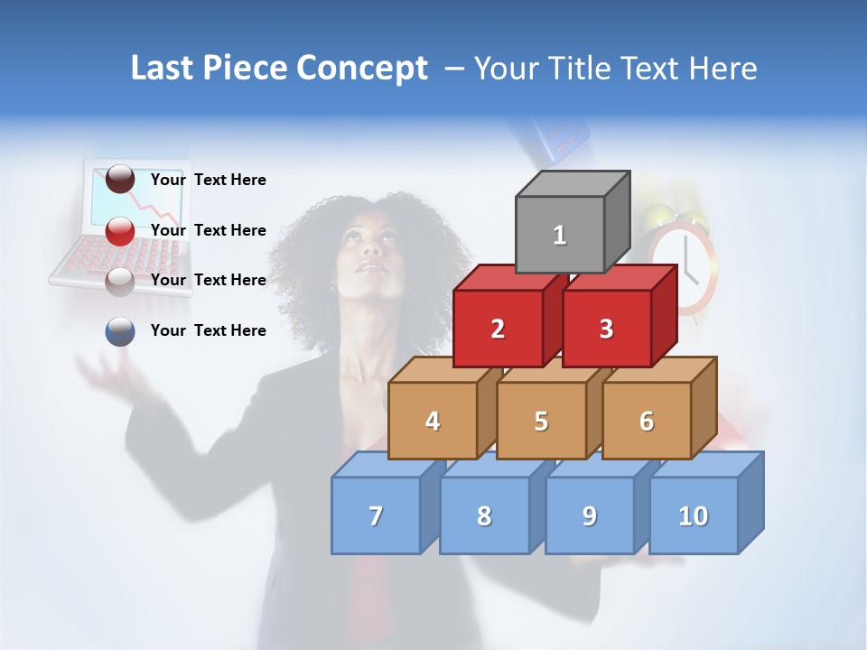 A Woman Is Holding A Laptop And A House PowerPoint Template