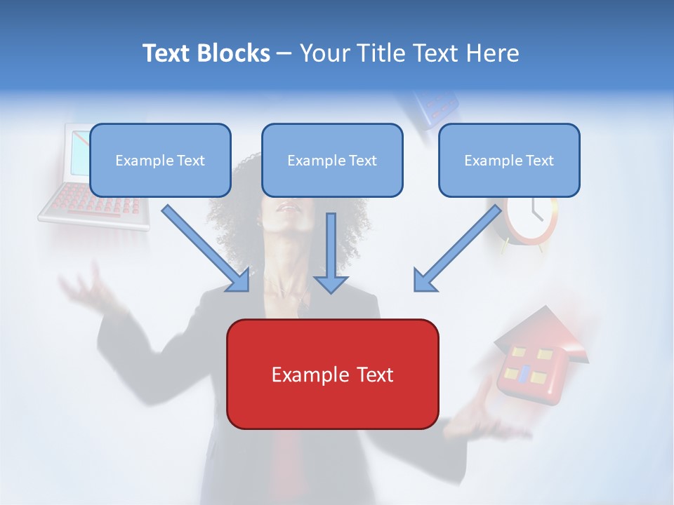 A Woman Is Holding A Laptop And A House PowerPoint Template