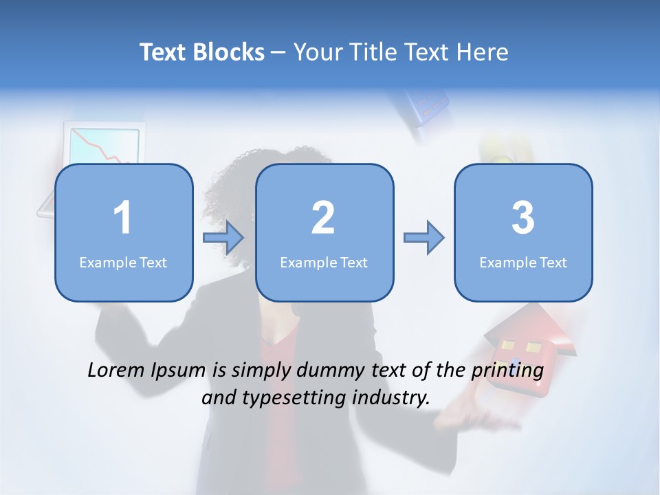 A Woman Is Holding A Laptop And A House PowerPoint Template