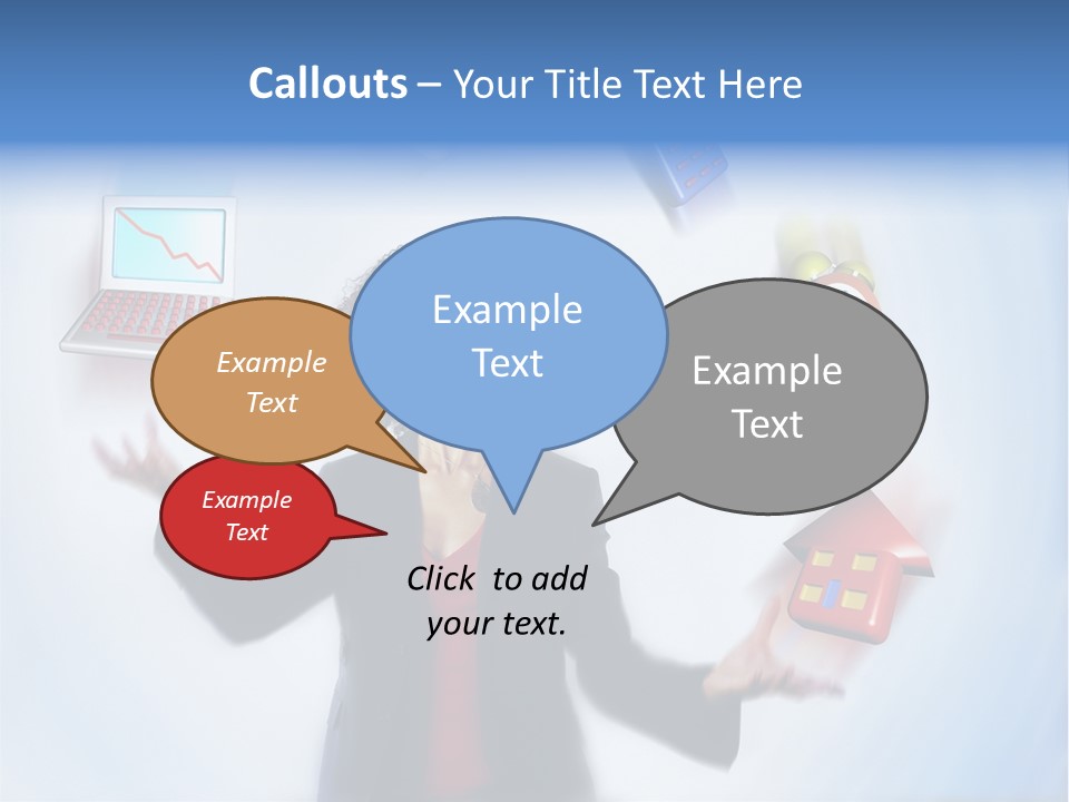 A Woman Is Holding A Laptop And A House PowerPoint Template