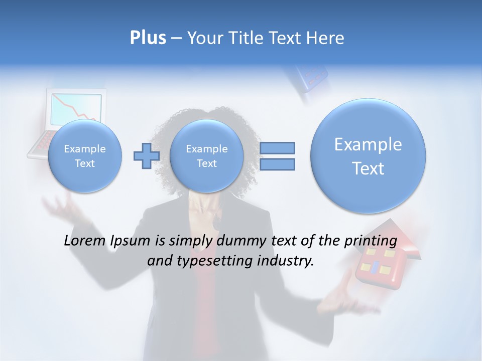 A Woman Is Holding A Laptop And A House PowerPoint Template