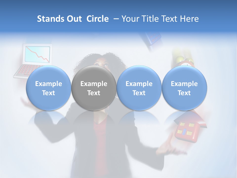 A Woman Is Holding A Laptop And A House PowerPoint Template