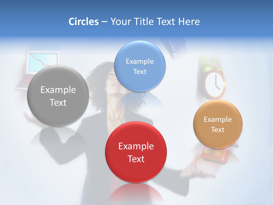 A Woman Is Holding A Laptop And A House PowerPoint Template