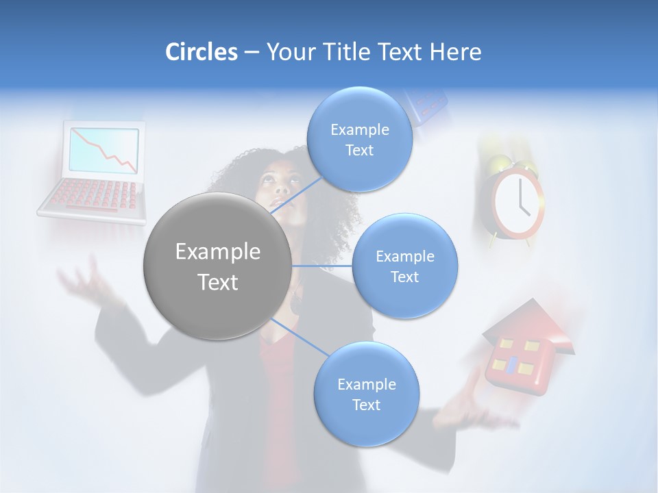 A Woman Is Holding A Laptop And A House PowerPoint Template