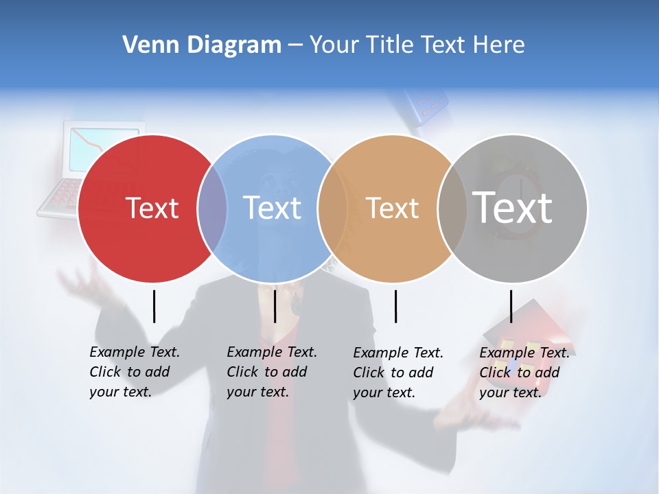 A Woman Is Holding A Laptop And A House PowerPoint Template