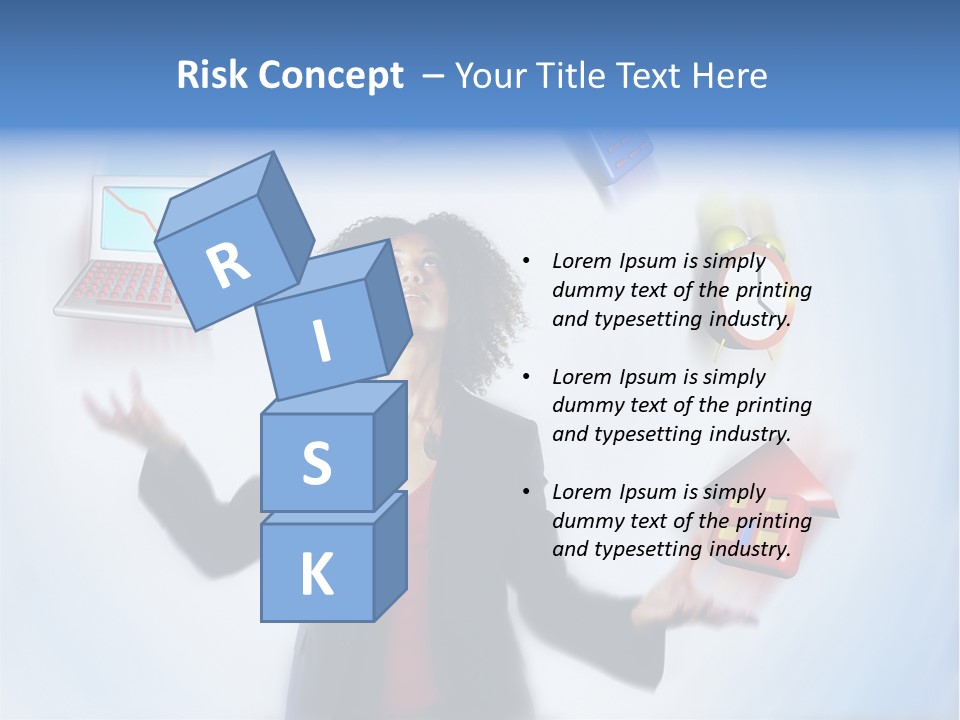 A Woman Is Holding A Laptop And A House PowerPoint Template