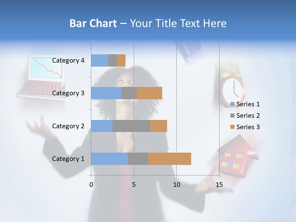 A Woman Is Holding A Laptop And A House PowerPoint Template