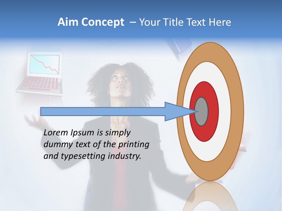 A Woman Is Holding A Laptop And A House PowerPoint Template