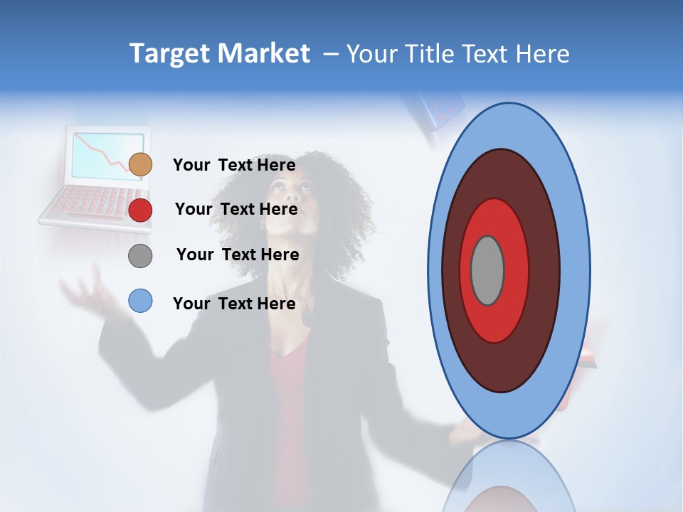 A Woman Is Holding A Laptop And A House PowerPoint Template