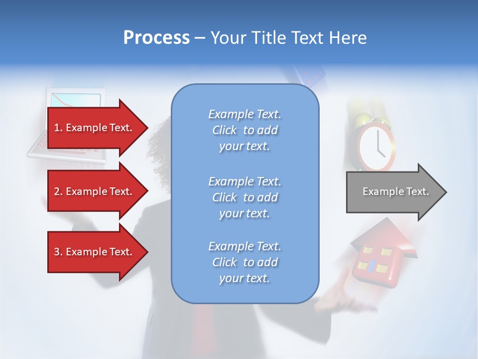 A Woman Is Holding A Laptop And A House PowerPoint Template