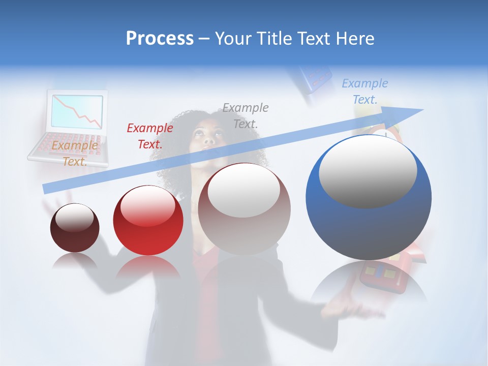 A Woman Is Holding A Laptop And A House PowerPoint Template