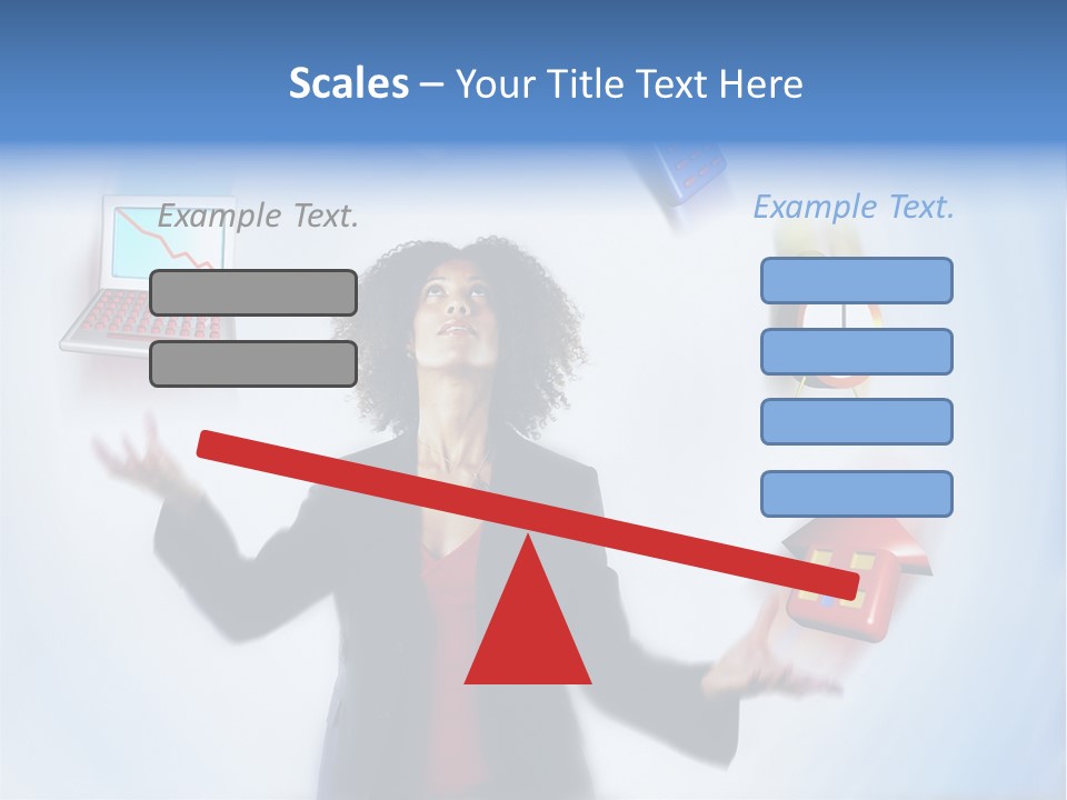 A Woman Is Holding A Laptop And A House PowerPoint Template