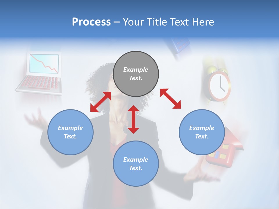 A Woman Is Holding A Laptop And A House PowerPoint Template