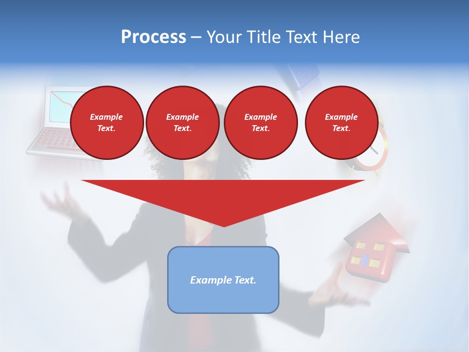 A Woman Is Holding A Laptop And A House PowerPoint Template