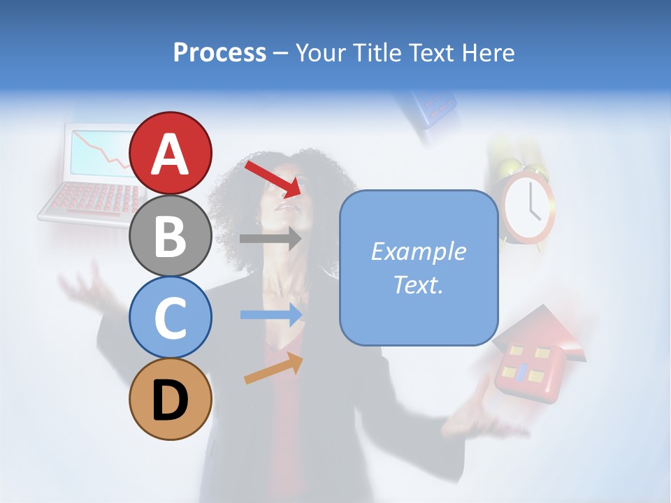 A Woman Is Holding A Laptop And A House PowerPoint Template