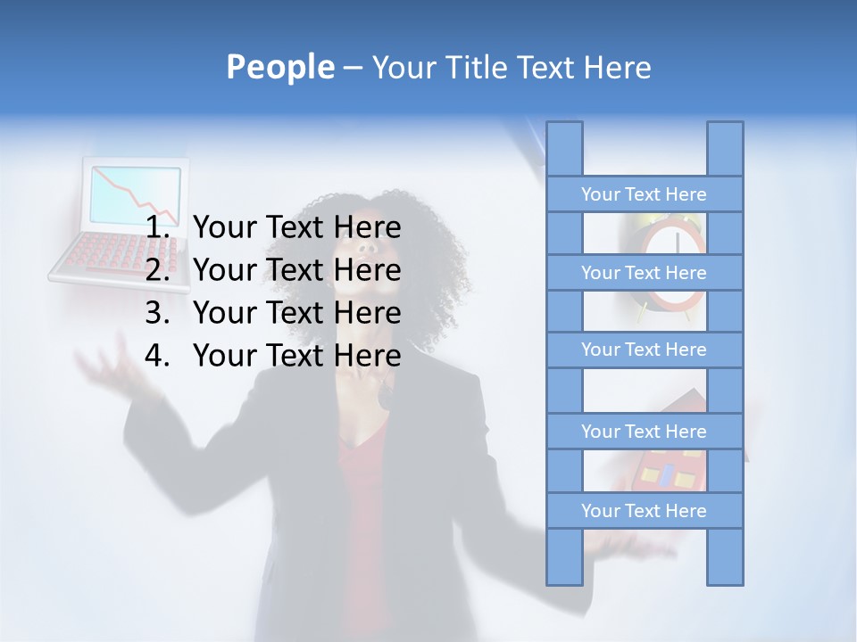 A Woman Is Holding A Laptop And A House PowerPoint Template