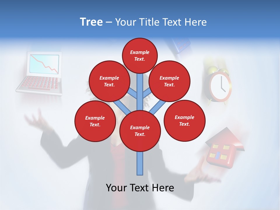 A Woman Is Holding A Laptop And A House PowerPoint Template