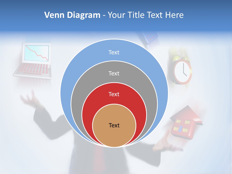 A Woman Is Holding A Laptop And A House PowerPoint Template
