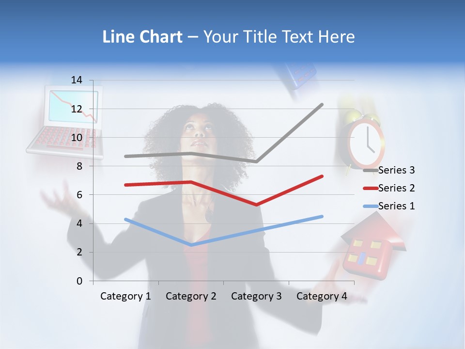 A Woman Is Holding A Laptop And A House PowerPoint Template