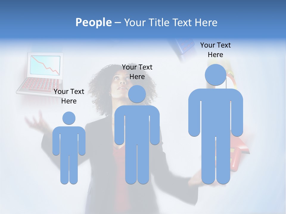 A Woman Is Holding A Laptop And A House PowerPoint Template