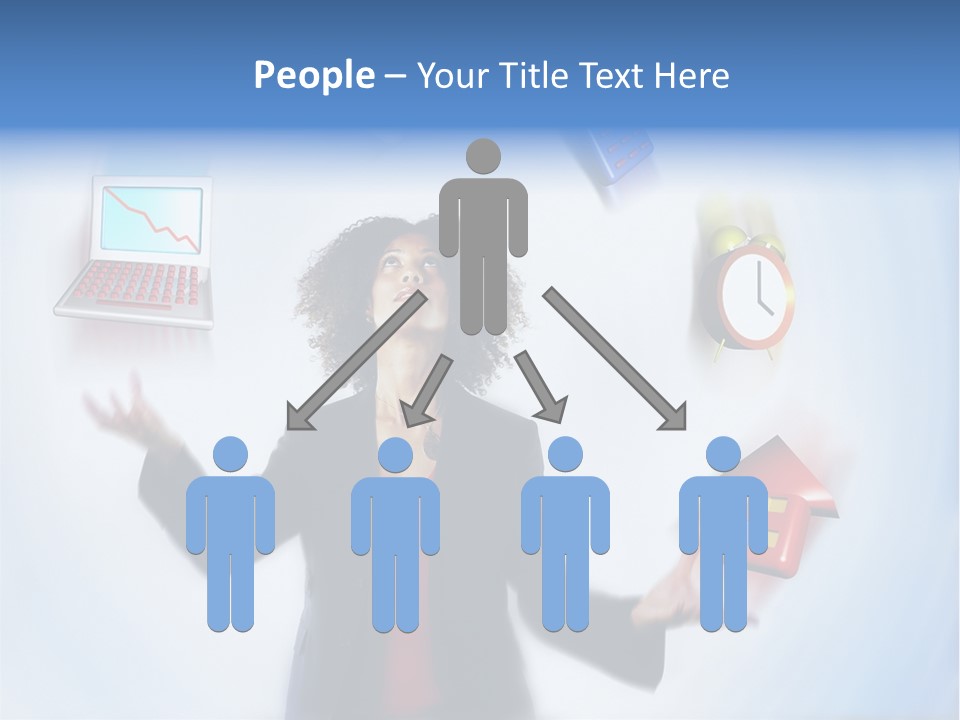 A Woman Is Holding A Laptop And A House PowerPoint Template