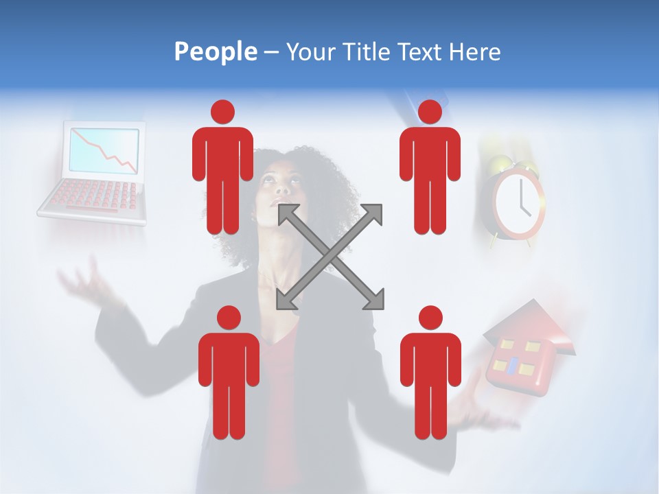 A Woman Is Holding A Laptop And A House PowerPoint Template