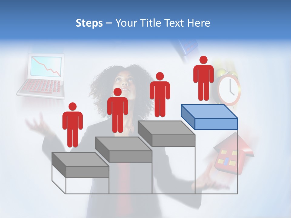 A Woman Is Holding A Laptop And A House PowerPoint Template