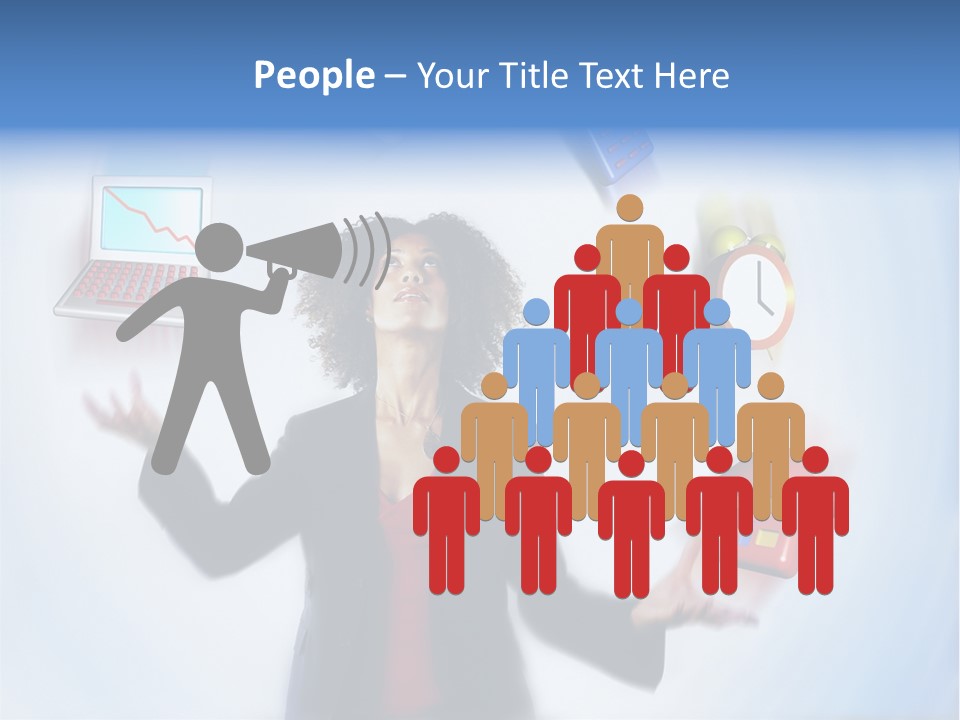 A Woman Is Holding A Laptop And A House PowerPoint Template