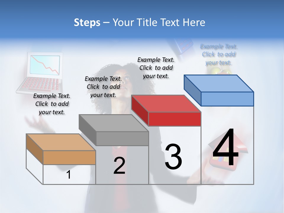 A Woman Is Holding A Laptop And A House PowerPoint Template