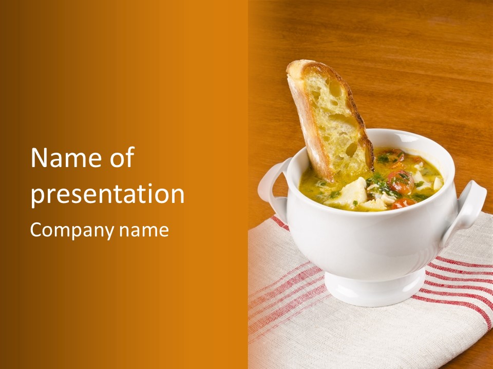 Grape Tomatoes Cod Fish Porcelain PowerPoint Template