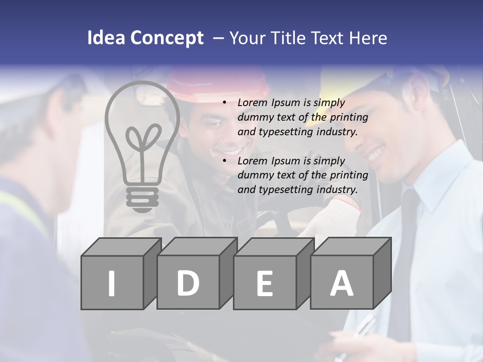 Forklift Foreman Caucasian PowerPoint Template