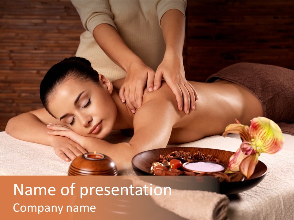 Beautiful Female Massaging PowerPoint Template