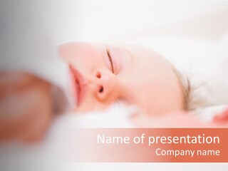 A Baby Is Sleeping On A White Blanket PowerPoint Template