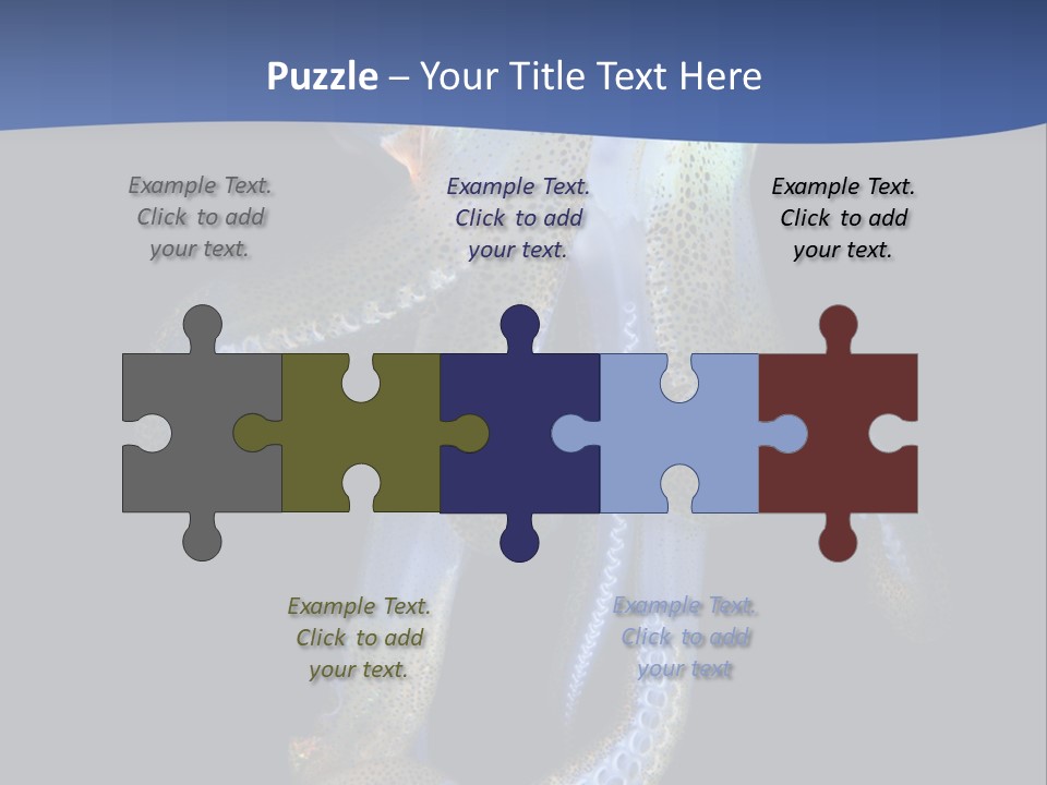 Sea Jewels Art Longfin Squid PowerPoint Template